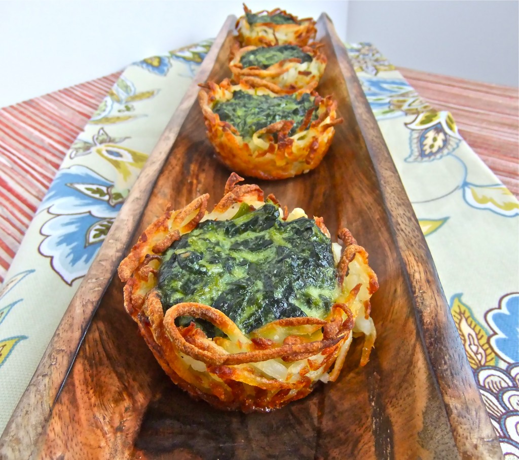 Spinach potato nest bites #vegetarian #passover #Spinach #appetizer #Jewish Holidays #Kosher