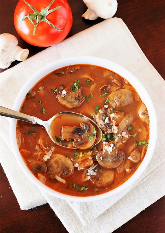 Homemade Tomato-Mushroom Soup | The Kitchen is My Playground